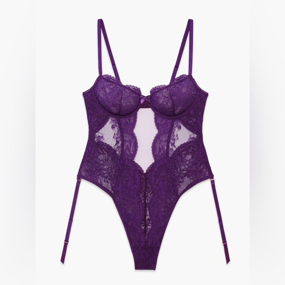 PLUS SIZE Savage X Fenty Purple Lace Bodysuit